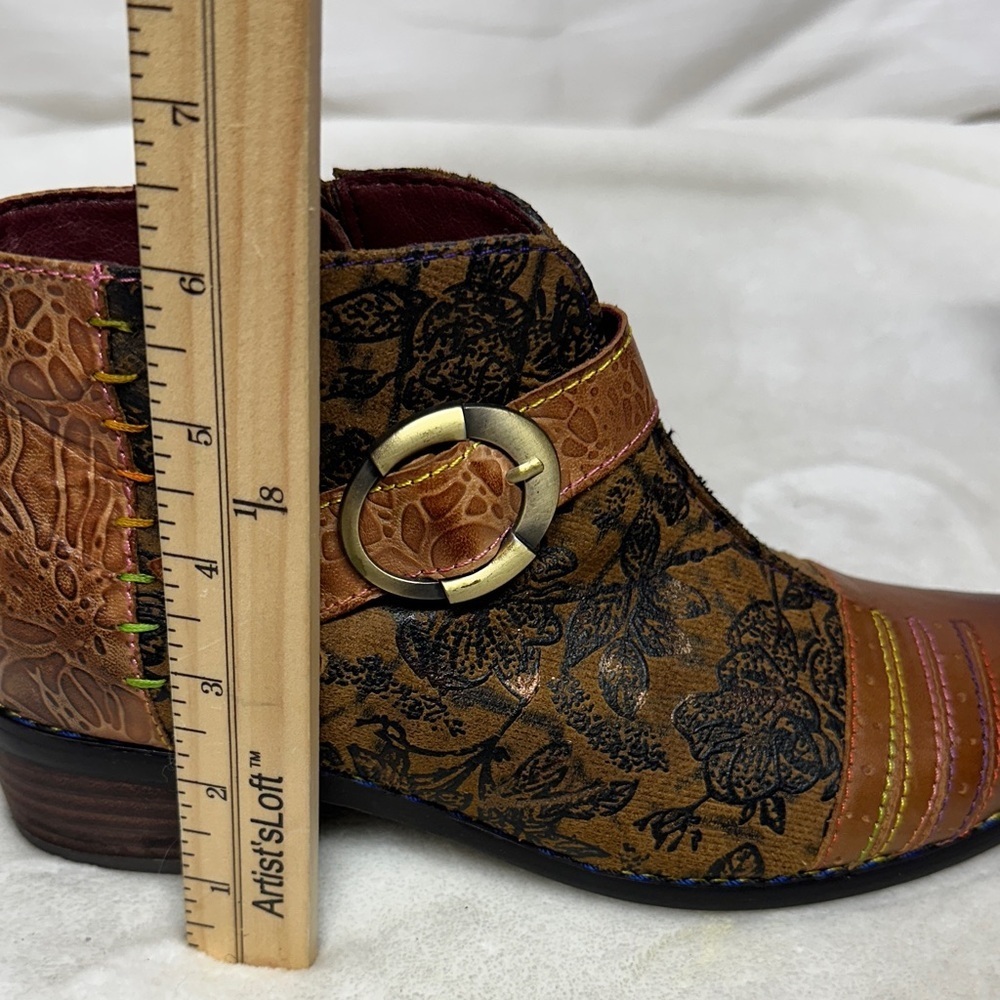 Spring Step L'Artiste Georgiana Multicolor Leather Ankle Boots - Picture 12 of 16